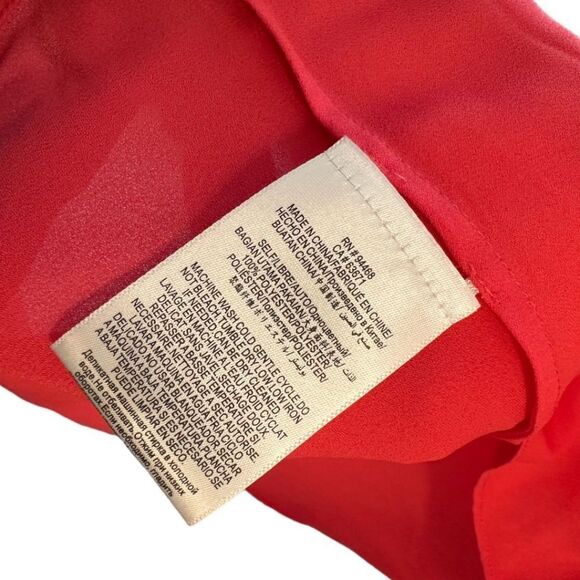 BCBGMAXAZRIA Asymmetric Ruffle Woven Wrap Top In Pink - Picture 4 of 5